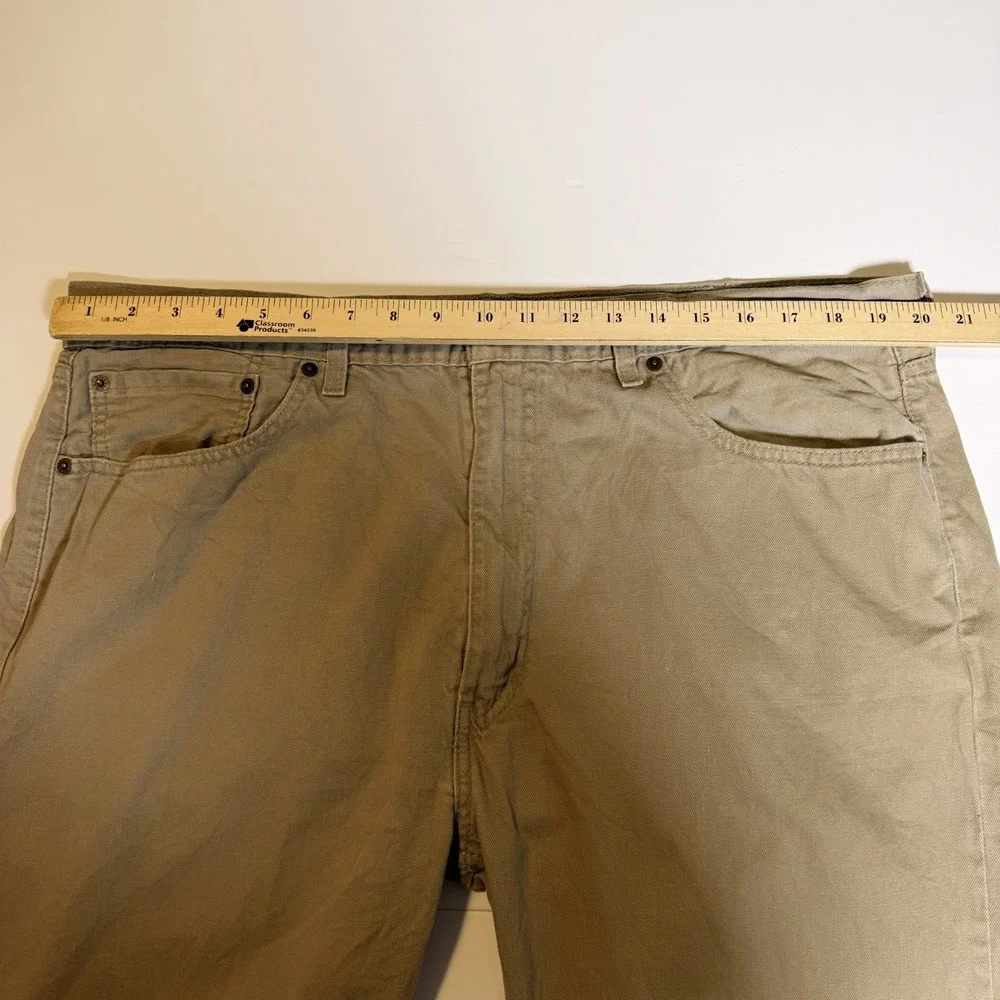 Levis 505 Jeans Mens 40x32 Beige Denim Cotton Regular Medium Wash Straight Leg